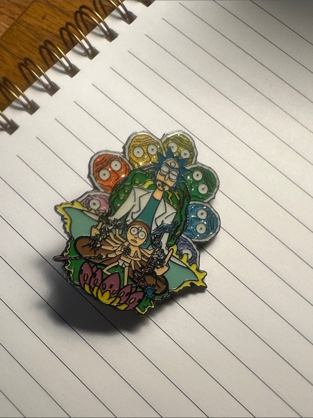 Rick and Morty Enamel Pin — Colorful Multi-Character Design